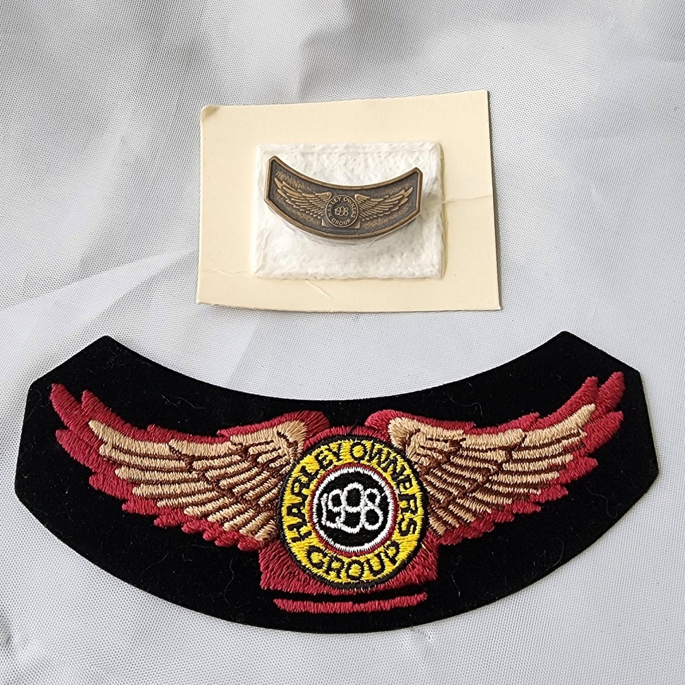 Harley Owners Group HOG 1998‎ Patch & Pin Set Motorcycle Biker Vest NOS Rare OG
